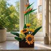 Construction Blocks Composition Sterlicja Sunflowers in a Pot 1608 pcs