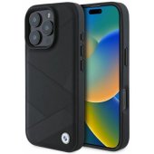 "Sign Leather Crossing Lines Pattern Case iPhone 16 Pro", juodas