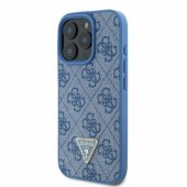 Odinis dėklas per petį su metaliniu logotipu ir dekoratyviniais kristalais, skirtas iPhone 16 Pro, mėlynas