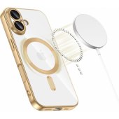 MagFlex MagSafe iPhone 17 blizgantis auksinis
