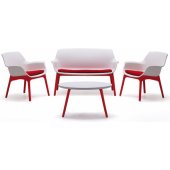 Luxor Lounge Set White/ Red