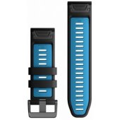 26mm Quickfit Silicone Strap Black/ Blue