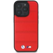 "M Perforated And Stitched Line MagSafe Case iPhone 16 Pro", raudonas