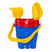 Sand Castle Set Bucket Strainer Shovel Rake 4 pcs.