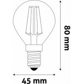 E14 G45 6.5W 806lm 2700K baltas siūlas