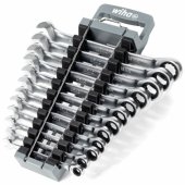 Ring ratchet wrench set, 12 pieces, wrench sizes 8 - 19 mm