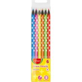 Keyroad Keyroad spalvoti pieštukai, trikampiai, juodo medžio, neoniniai, 6 vnt.