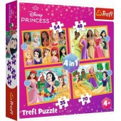 Puzzle - 4 in 1 Fairytale Stories - Disney Princess Trefl 34651