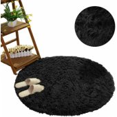 Raund Shaggy 80x80 Black Sky