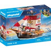 PLAYMOBIL 71418 Pirates Small Pirate Ship, Construction Toy
