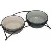 Trixie Ean on Feet bowl set, 2 � 1.6 l/ o 20 cm, petrol/ light petr.