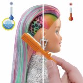 Barbie Barbie doll - Colorful hair, leopard print (GRN81)