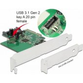 DeLOCK PCIe plokštėu003e 1x vidinis USB 3.2 Gen 2 Key A 20 pin, sąsajos plokštė