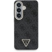 PU odos 4G Strass trikampio logotipo dėklas Galaxy S26, juodas, auksiniu rėmeliu