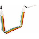 Fotoaparato dirželis Flat Rainbow Baltas