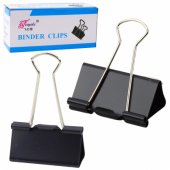 Set of Universal Office Clips Spring Steel Black 41mm 12pcs