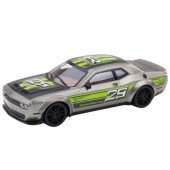 Rear-wheel drive sports racing car silver green