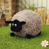 Plush Mascot Cuddly Sheep With Curly Wool Light Brown 20cm