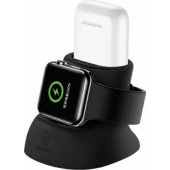 2in1 Silicone Charging Stand for Apple Watch and AirPods Black