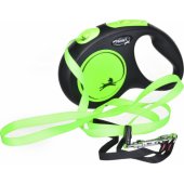 Flexi automatic leash NEW NEON tape M 5m green