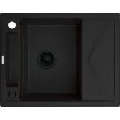 _6011881 DEANTE BLACK NERO MATT MAGNETIC 1-BOWL GRANITE SINK WITH DRAI