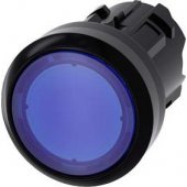 Siemens šviečiantis mygtukas, 22 mm, plastikinis, mėlynas, su spyruokliniu grąžinimu