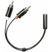 Adapteris 3,5 mm F į 2 x RCA M, 0,1 m, juodas