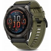 Nailoninis dirželis Classic Garmin Fenix 5X/ 5X PLUS/ 6X/ 6X PRO/ 7X/ 8/ 8 PRO alyvuogių žalios spalvos