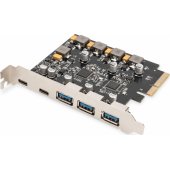 Digitus USB 3.1 PCIe valdiklis - 2x USB C / 3x USB A 3.1 Gen.2 10Gbps