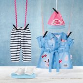 ZAPF Creation BABY born® Deluxe džinsinė suknelė 43 cm, lėlės aksesuarai