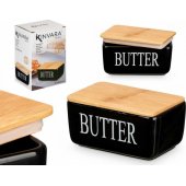 Butter Dish with a Bamboo Lid 10x16,5x8,5 cm