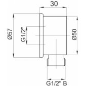 Dušo išvadas 1/ 2" iš sienos Pure 12203