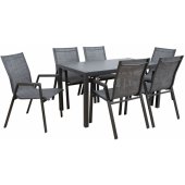 Delgado Table and 6 Chairs Grey