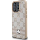 "Checkered Pattern Printed Stripes Case iPhone 16 Pro" Pink
