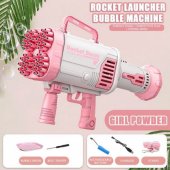Rocket Bazooka 64 burbulų pistoletas, rožinis