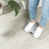 9207 WHCFEU12 Compact Glass Electronic Bathroom Scale,
