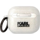 3D Logo NFT Karl and Choupette TPU Glitter Case for Airpods 3 White