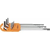 Set of hex keys type L 1.5-10mm with ball 9 pcs.