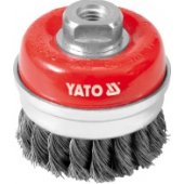 Yato face brush with threaded braided wire 75mm YT-4768