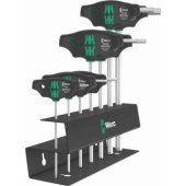 Wera 454/ 7 HF set 2 T-handle screwdrivers + rack, 7 pieces (black/ gree