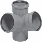 Magnaplast 67° kampinė keturšakė jungtis vidaus kanalizacijai HTED 110mm (114