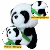 Pliušinis talismanas, mielas žaislinis pandas su bambuku, 18 cm
