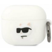 3D Logo NFT Choupette Head Silicone Case for Airpods 3 White