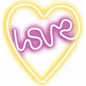LED Light LOVE HEART purple white