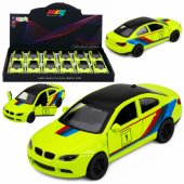 Sports Car Metal Car Pull-Back Drive Yellow Neon 1:32