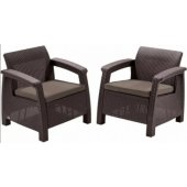 Garden chairs Corfu Duo Set brown