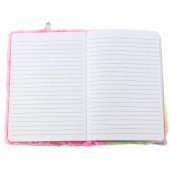 Plush Notebook Lined Unicorn Pink Rainbow