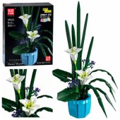 Construction Blocks Composition Flowers White Lilies In Pot 1513 pcs.
