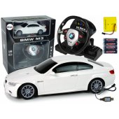Remote Controlled BMW M3 White 2.4G Pilot Steering Wheel 1:18 Sound Li