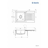 1-BOWL GRANITE SINK WITH DRAINER DEANTE GRAPHITE METALLIC ZORBA